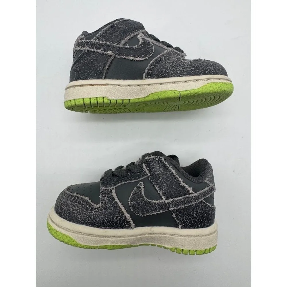Nike Dunk Low Halloween Toddler Iron Grey Scream Green DQ6217-001 Size 3C Mens
